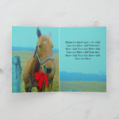 Rustige Blauwe Kerstmis Rood Bow Feestdagen Kaart (Binnen)