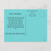 Rustige Blauwe Kerstmis Rood Bow Feestdagenkaart (Achterkant)