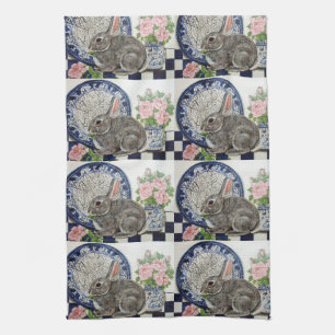 Rustige Blauwe Konijn Bunny Dedham Country Farmhou Theedoek