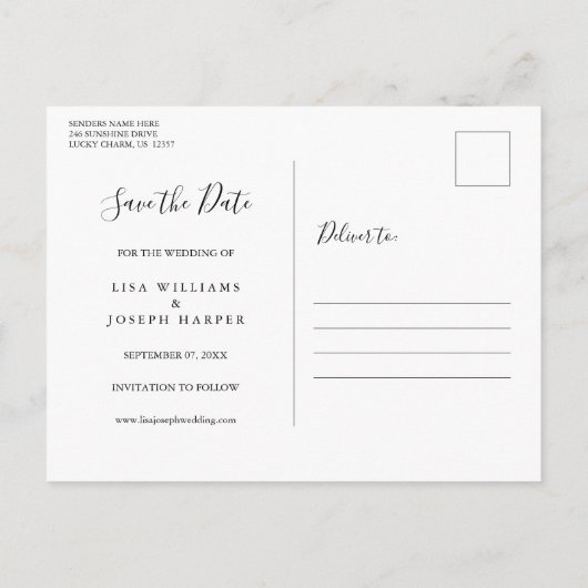 Rustige Blauwe Koord Lights sparen de Datum Briefkaart (Achterkant)