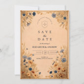 Rustige Blauwe Korenbloem Bruiloft Save The Date (Voorkant)