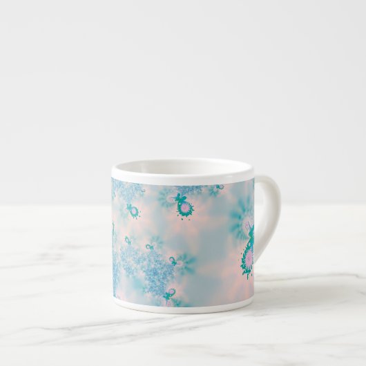 Rustige Blauwe Meditatie Vlinder Kunst Espresso Kop (Voorkant rechts)