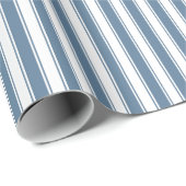 Rustige Blauwe Minimalistische Verticale Strepen Cadeaupapier (Rol Hoek)