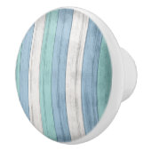 Rustige Blauwe Nautical Beach Houstripes Keramische Knop (Rechts)