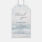 Rustige Blauwe Oceaangolven Cadeaulabel (Achterkant)