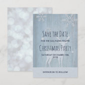 Rustige blauwe rendierkerst bespaart de datum kaart (Voorkant / Achterkant)