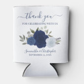 Rustige Blauwe Rozen Elegant Wedding Bedankt Blikjeskoeler (Voorkant)