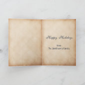 Rustige blauwe sneeuwvlokken Fotokaarten Feestdagen Kaart (Binnen)