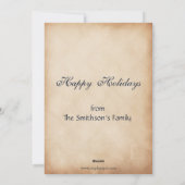 Rustige blauwe sneeuwvlokken Fotokaarten Feestdagenkaart (Achterkant)