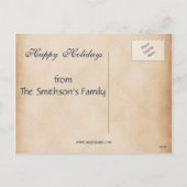 Rustige blauwe sneeuwvlokken Fotokaarten Feestdagenkaart (Achterkant)