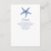Rustige blauwe Starfish Marine Ocean Beach Wedding Informatiekaartje (Voorkant)
