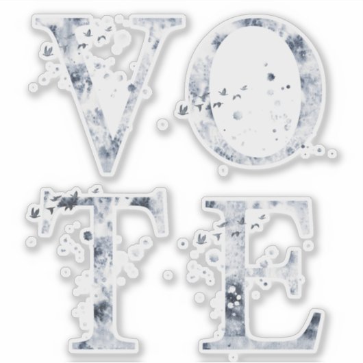 Rustige Blauwe Stemming Sticker (Voorkant)