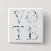 Rustige Blauwe Stemming Vierkante Button 5,1 Cm (Voorkant)