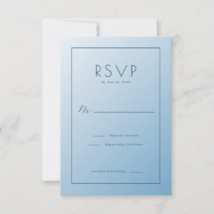 Rustige Blauwe Verlopende Kleur RSVP Kaart