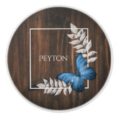 Rustige blauwe vlinder - Aangepaste keramische kno Knop (Voorkant)