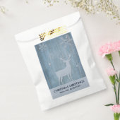 Rustige Blauwe Wood Reindeer Country Kerstmis Bedankzakje (Gezegeld)