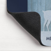 Rustige Blauwe Wood Reindeer Country Kerstmis Muismat (Hoek)