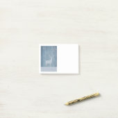 Rustige Blauwe Wood Reindeer Country Kerstmis Post-it® Notes (Op bureau)