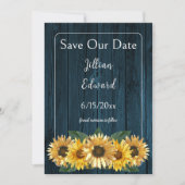 Rustige Blauwe Zonnebloem sparen de datum Aankondiging (Voorkant)