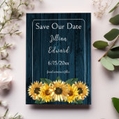 Rustige Blauwe Zonnebloem sparen de datum Aankondiging