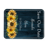 Rustige Blauwe Zonnebloem sparen de Datum Magnet Magneet (Horizontaal)