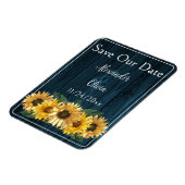 Rustige Blauwe Zonnebloem sparen de Datum Magnet Magneet (Linkerzijde)