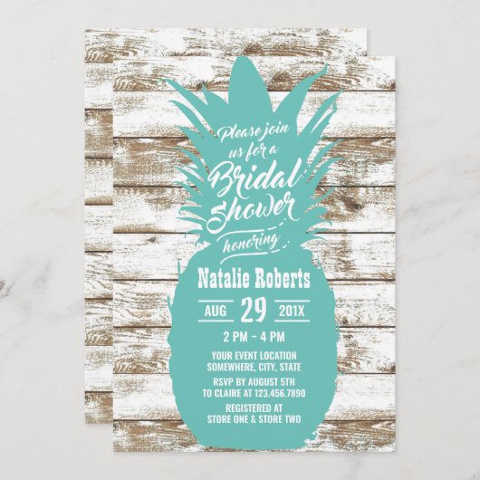 Rustige Blauwgroen ananas tropisch strand Vrijgeze Kaart (Voorkant / Achterkant)