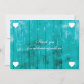 Rustige Blauwgroen bedankt kaart (Achterkant)