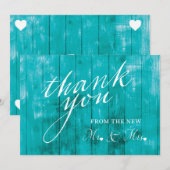 Rustige Blauwgroen bedankt kaart (Voorkant / Achterkant)