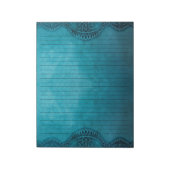 Rustige  Blauwgroen blauw-gelijnde kerkhof Notitieblok (Linkerzijde)