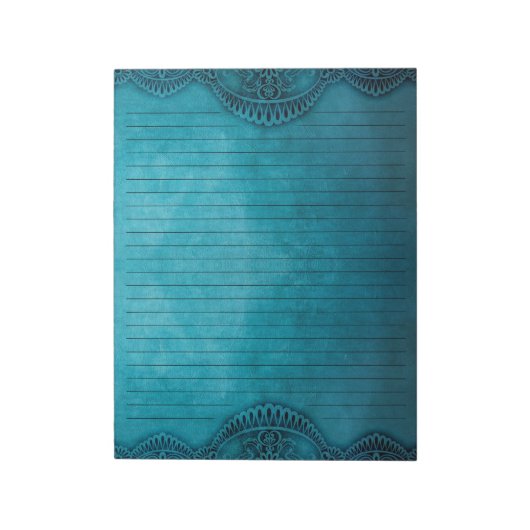 Rustige Blauwgroen blauw-gelijnde kerkhof Notitieblok (Linkerzijde)