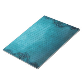 Rustige  Blauwgroen blauw-gelijnde kerkhof Notitieblok