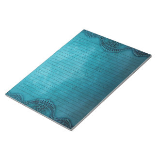 Rustige  Blauwgroen blauw-gelijnde kerkhof Notitieblok