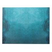 Rustige  Blauwgroen blauw-gelijnde kerkhof Notitieblok (Voorkant)