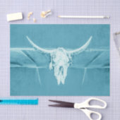 Rustige Blauwgroen Blauwe Meisjes Westerne Bull Ko Tissuepapier (Craft)