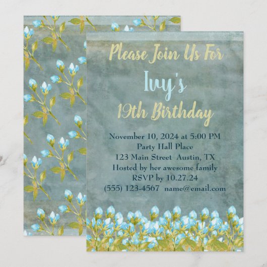 Rustige Blauwgroen blauwe Waterverf art Kaart (Voorkant / Achterkant)