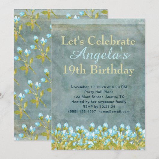 Rustige Blauwgroen blauwe Waterverf art Kaart (Voorkant / Achterkant)