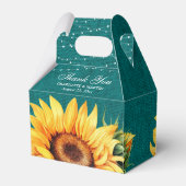 Rustige Blauwgroen bruidezonnebloem bruiloft Bedankdoosjes (Achterkant)