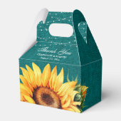 Rustige Blauwgroen bruidezonnebloem bruiloft Bedankdoosjes (Voorkant Zijde)