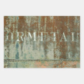 Rustige Blauwgroen  bruine  textuurtrein Typografi Inpakpapier Vel (Voorkant 2)