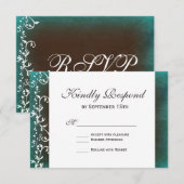 Rustige Blauwgroen bruine zwembroeken RSVP-kaarten RSVP Kaartje (Voorkant / Achterkant)