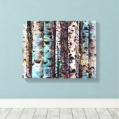 Rustige Blauwgroen en grijze Bossen schilderen Canvas Afdruk (Insitu (Houten vloer))