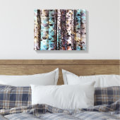 Rustige Blauwgroen en grijze Bossen schilderen Canvas Afdruk (Insitu (Slaapkamer))