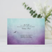 Rustige Blauwgroen en Paarse Bohemen bruiloft RSVP (Staand voorkant)