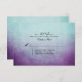 Rustige Blauwgroen en Paarse Bohemen bruiloft RSVP (Voorkant / Achterkant)