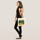 rustige blauwgroen evergreen sneeuwwoud - winterbr tote bag (Voorkant (model))