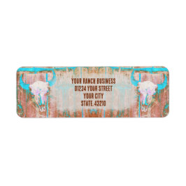 Rustige Blauwgroen gegraveerde textuur Westerne sc Etiket