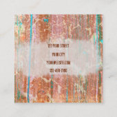 Rustige Blauwgroen gegraveerde textuur Westerne sc Vierkante Visitekaartje (Achterkant)