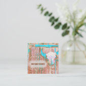 Rustige Blauwgroen gegraveerde textuur Westerne sc Vierkante Visitekaartje (Staand voorkant)