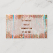 Rustige Blauwgroen gegraveerde textuur Westerne sc Visitekaartje (Achterkant)